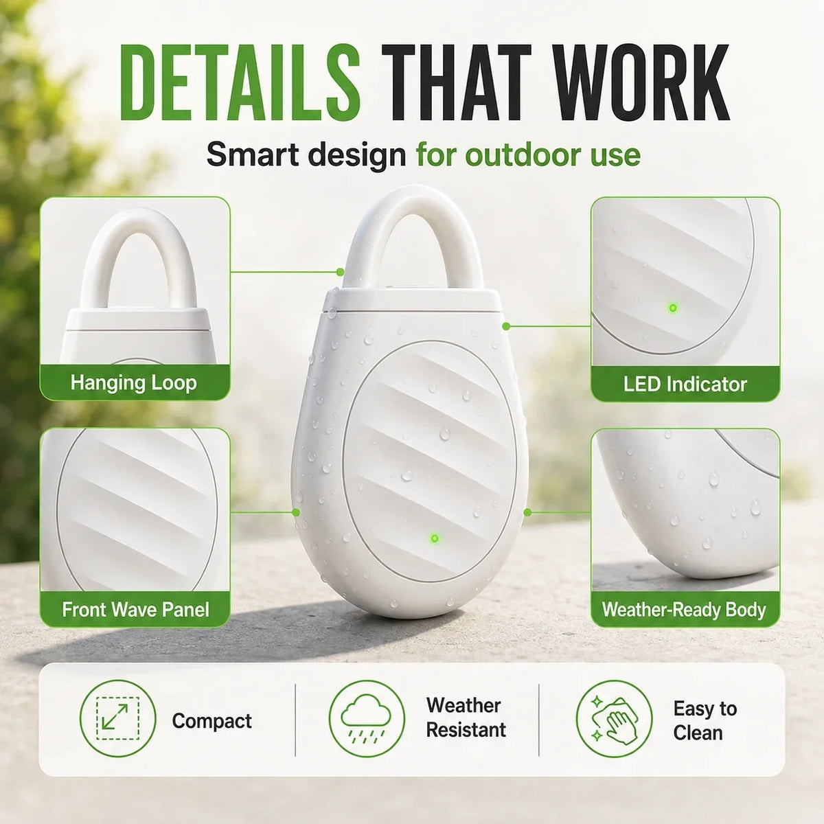 Help Keep Birds & Bugs Away Wherever You Go-Pocket-sized ultrasonic