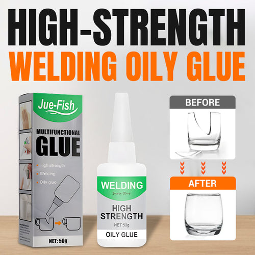 High-strength welding oily glue with before and after glass repair example
