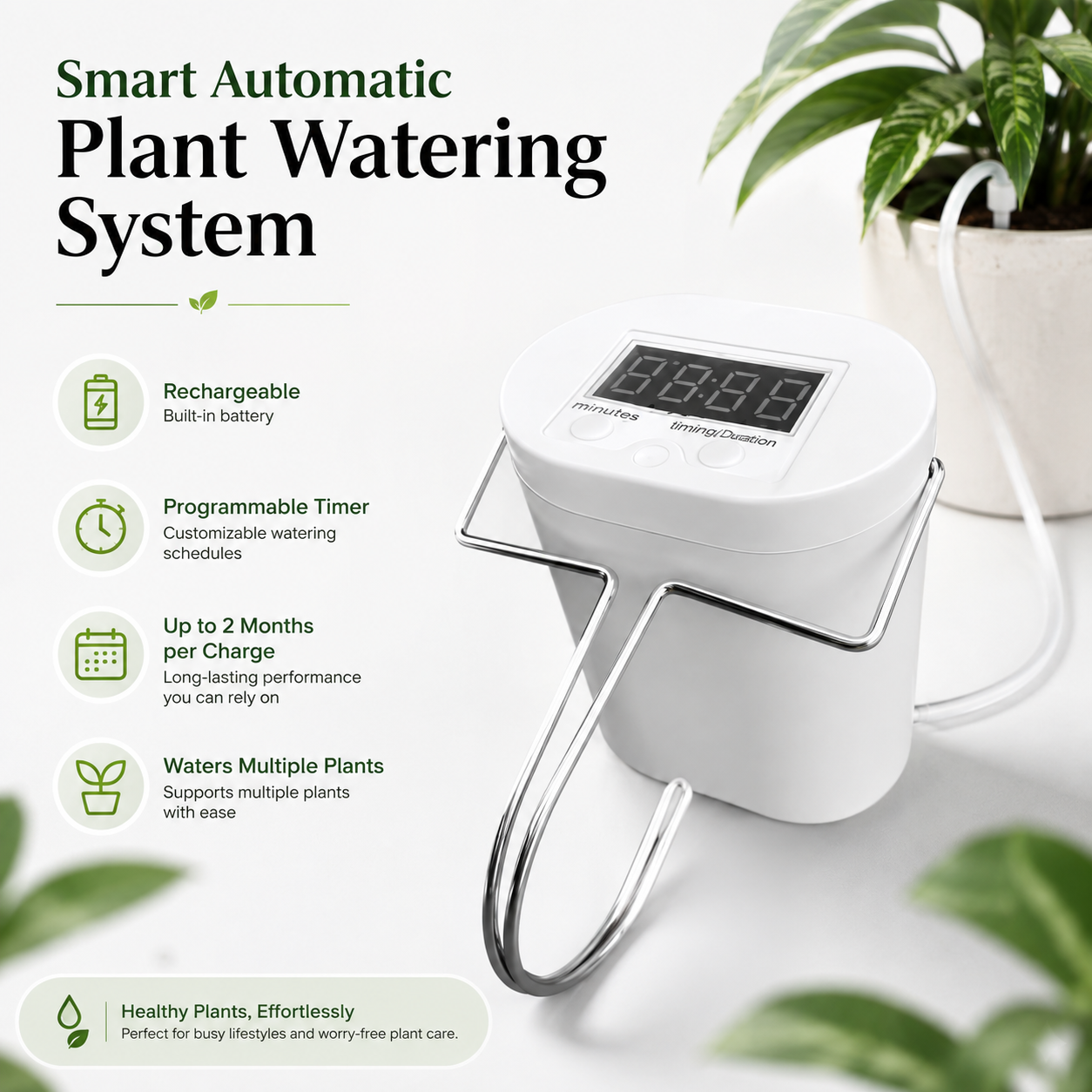 Smart Rechargeable Automatic Plant Watering System