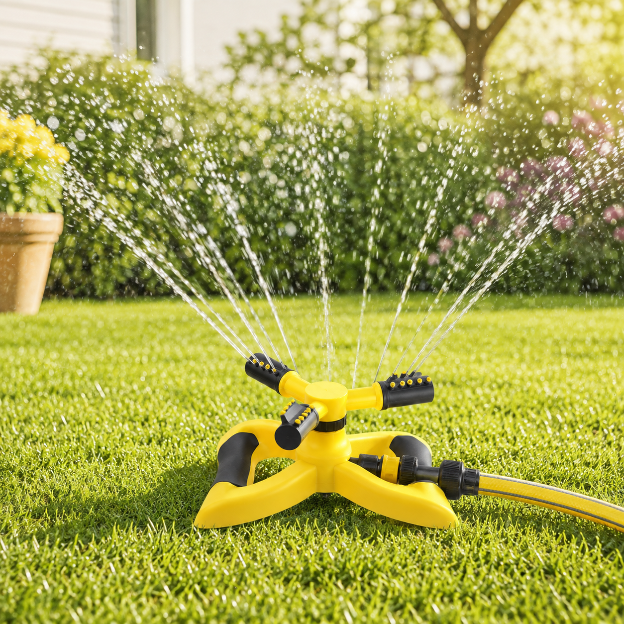 360° Rotating 3-Arm Garden Sprinkler