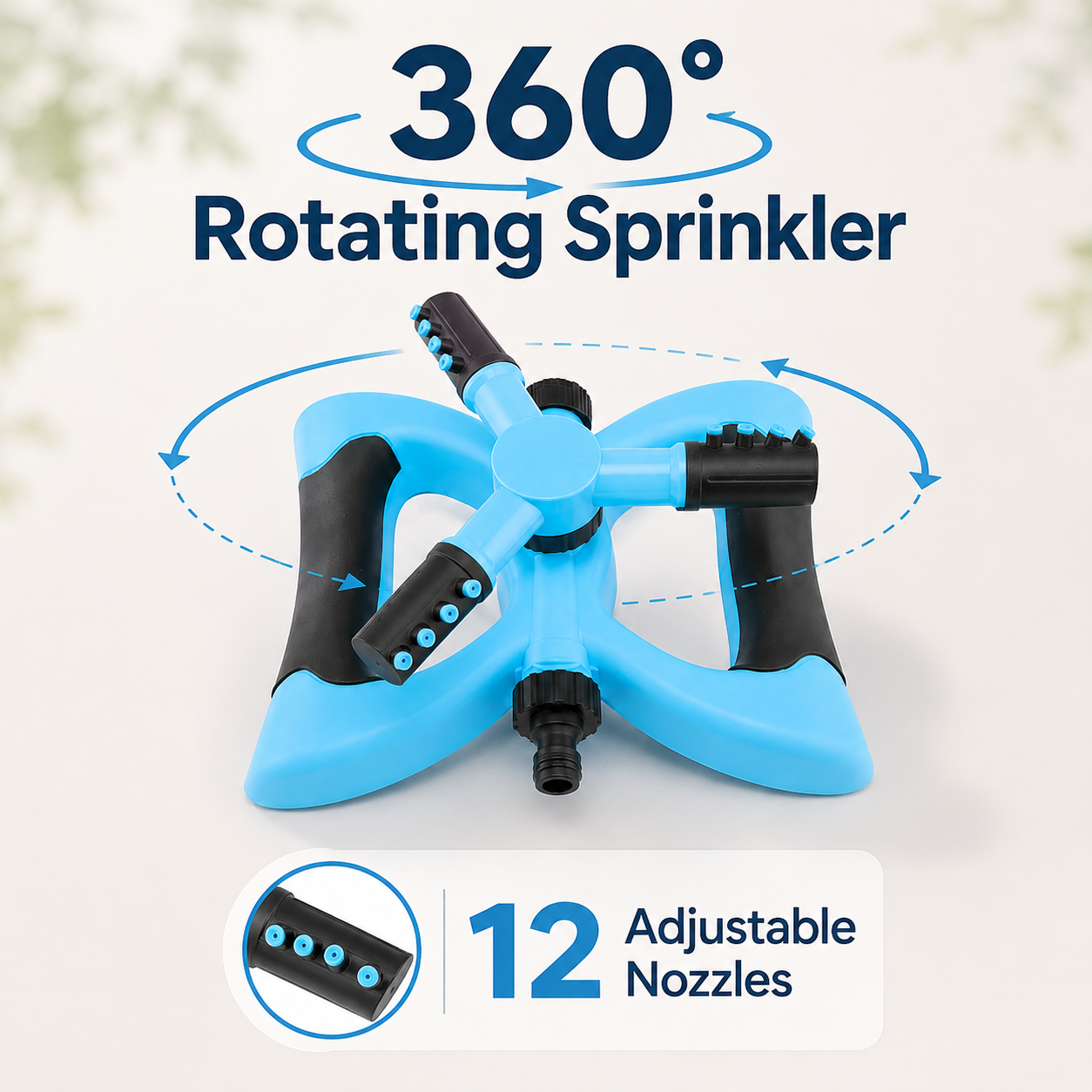 360° Rotating 3-Arm Garden Sprinkler