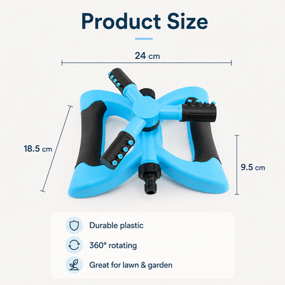 360° Rotating 3-Arm Garden Sprinkler