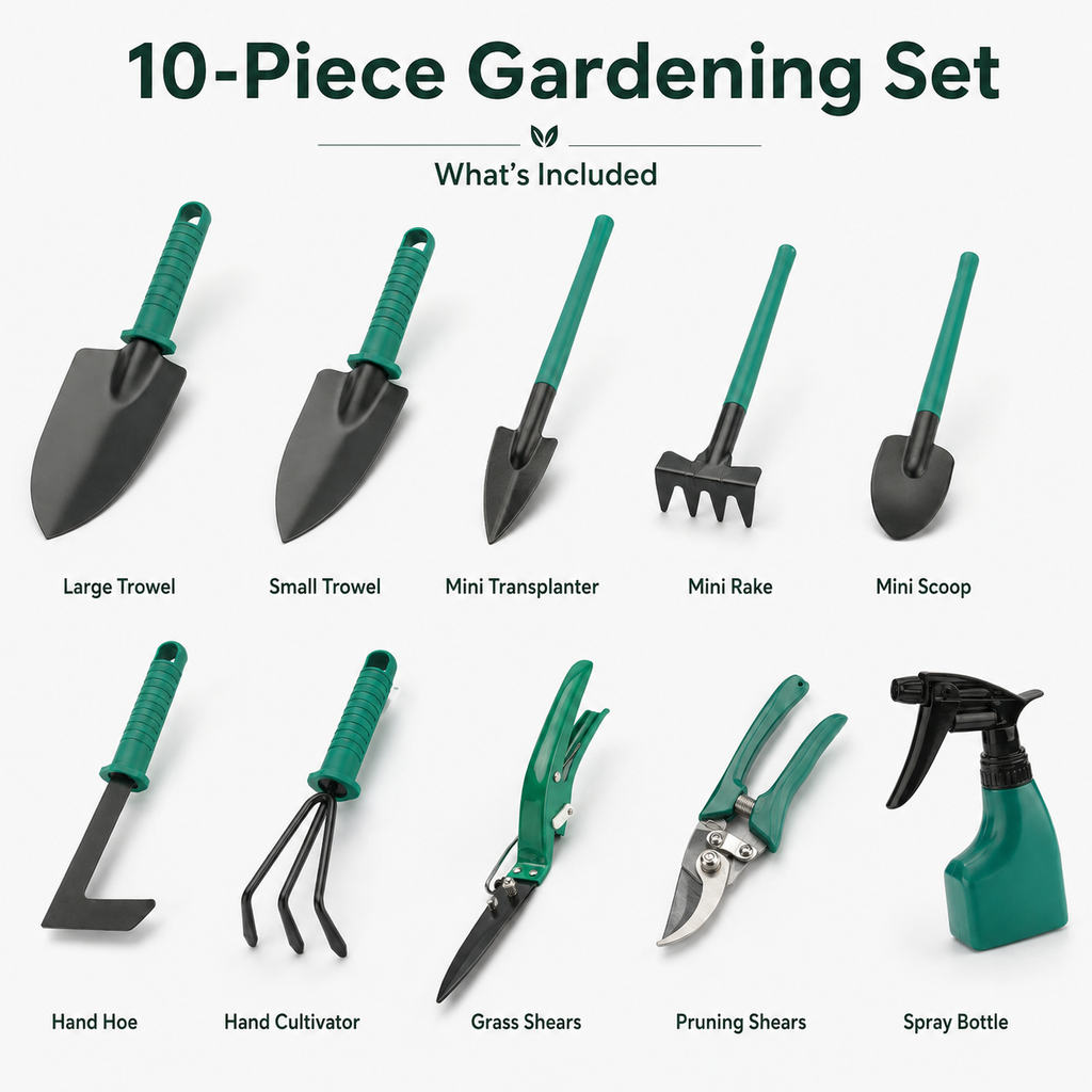 10-Piece Multi-Function Garden Tool Set