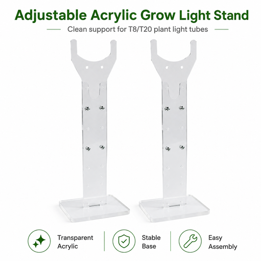 Adjustable Acrylic Grow Light Stand for T8/T20 Tubes