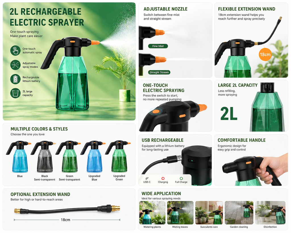 2L Rechargeable Electric Garden Sprayer