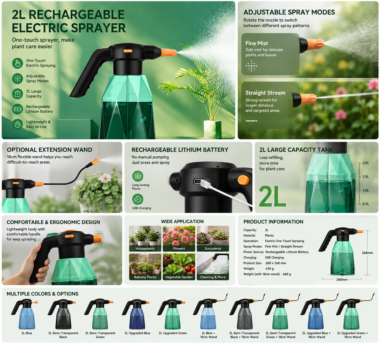 2L Rechargeable Electric Garden Sprayer