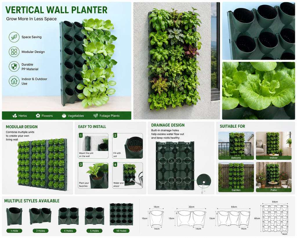 Modular Vertical Wall Planter