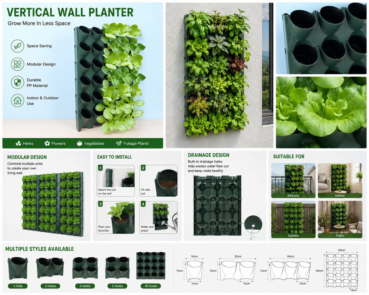Modular Vertical Wall Planter
