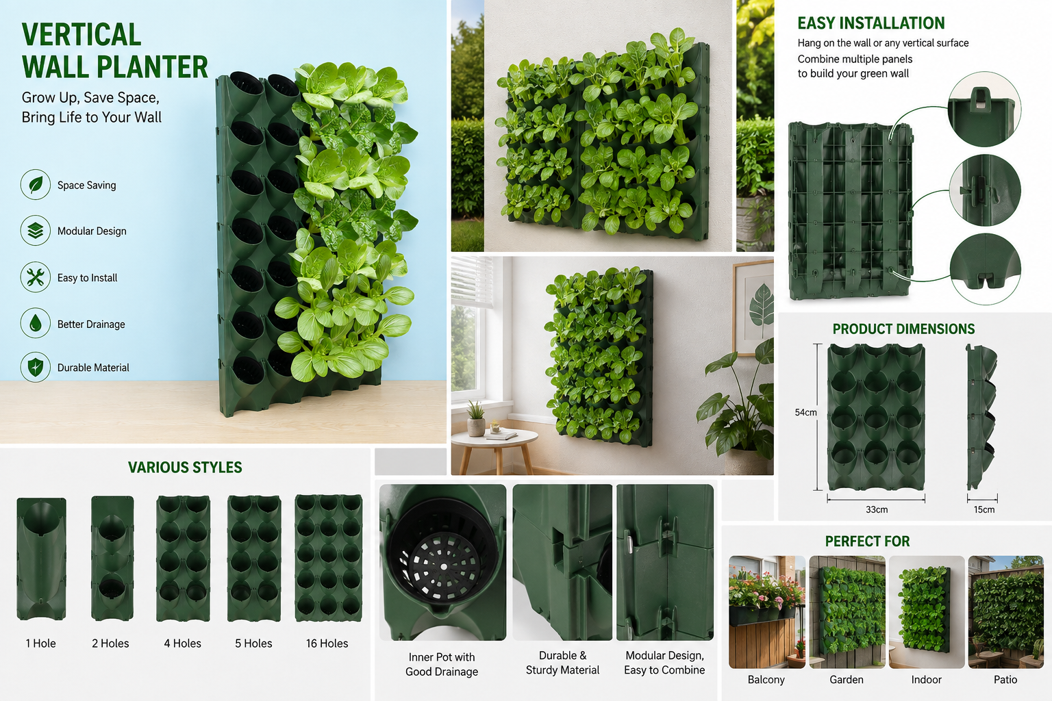 Modular Vertical Wall Planter