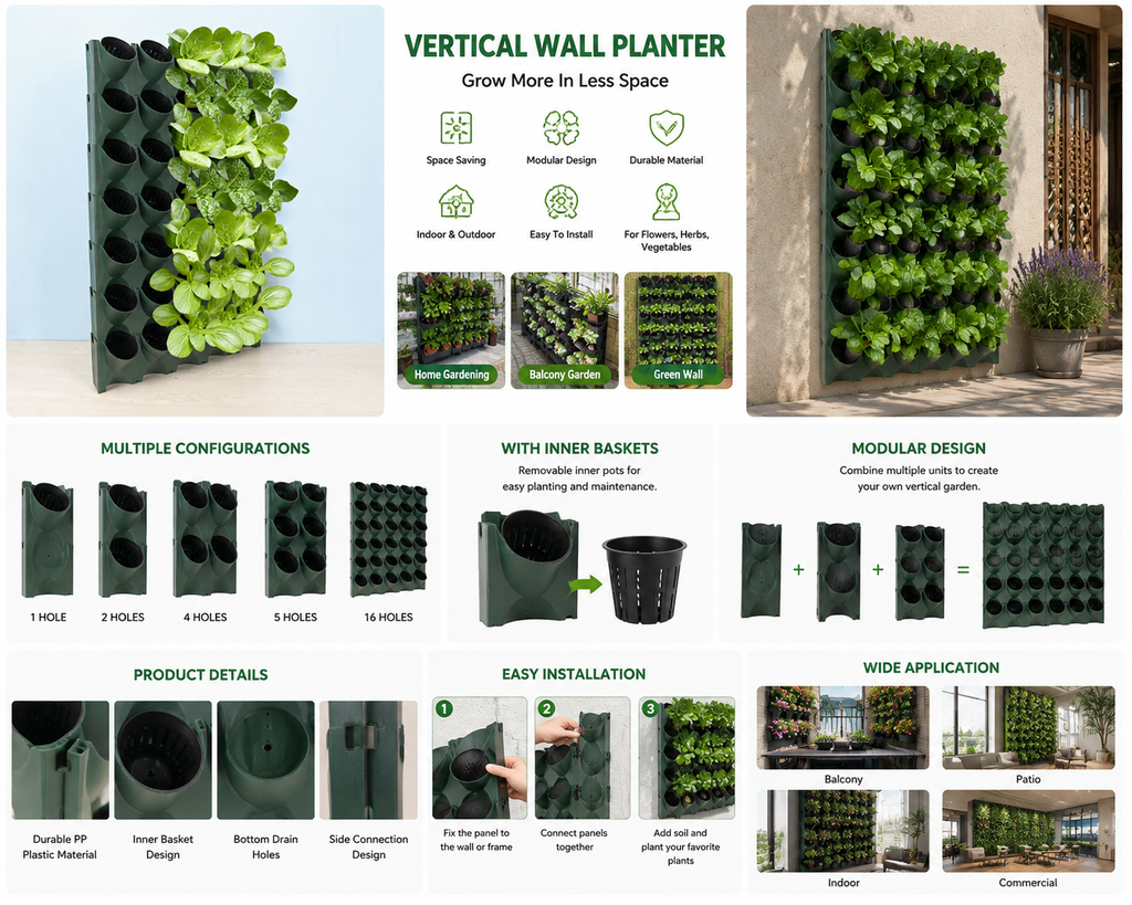 Modular Vertical Wall Planter