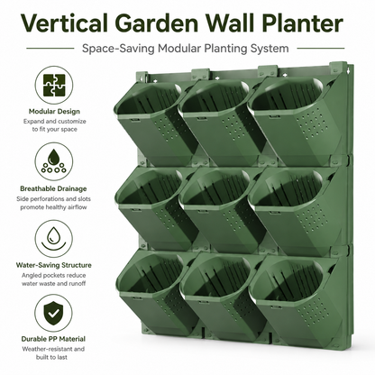 3-Pocket Modular Vertical Garden Planter