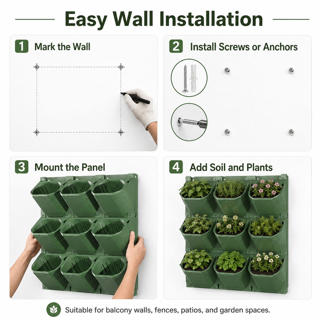 3-Pocket Modular Vertical Garden Planter