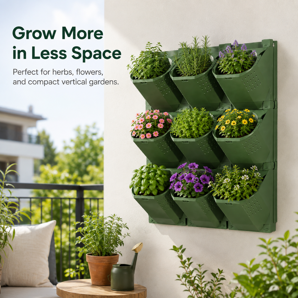 3-Pocket Modular Vertical Garden Planter