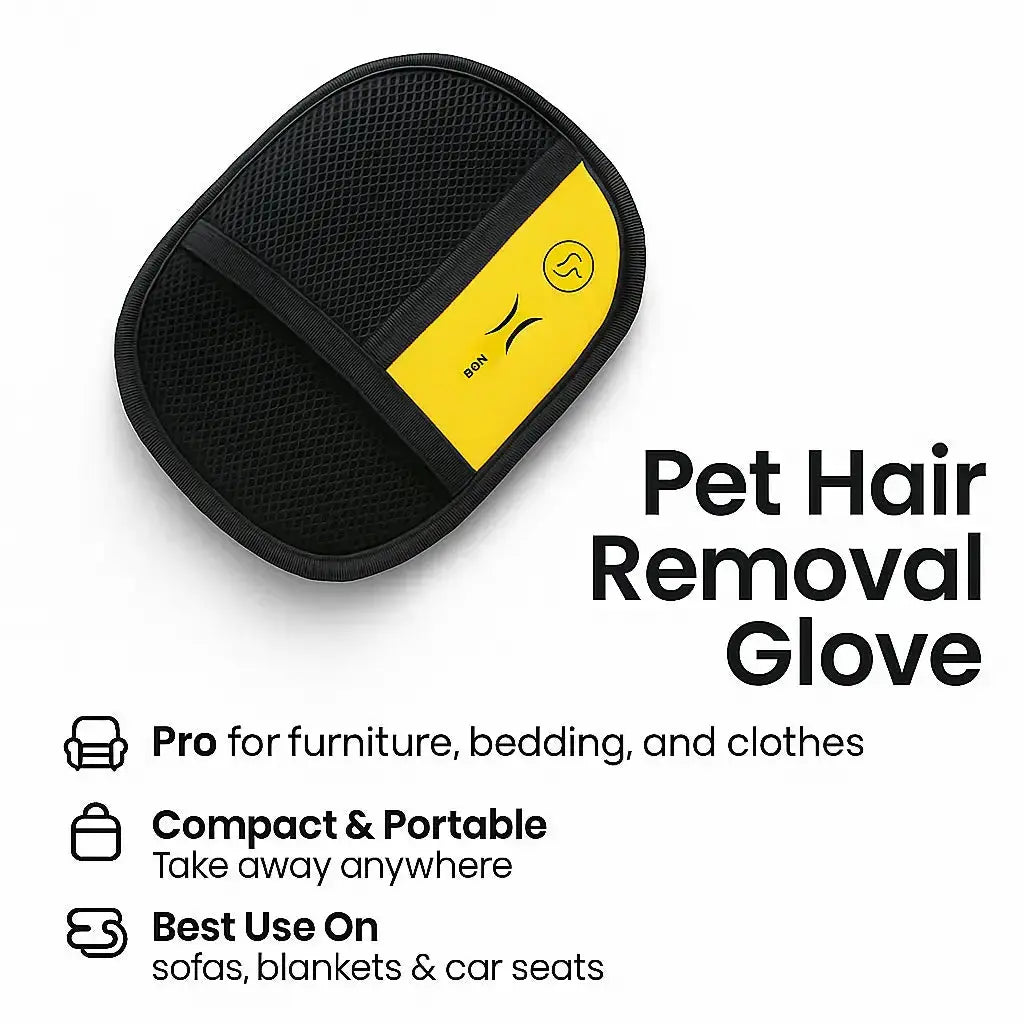 One swipe lifts stubborn fur from couches, cars & clothes-Pet Hair Removal Gloves