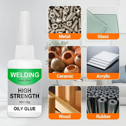 Welding oily glue suitable for metal glass ceramic acrylic wood and rubber