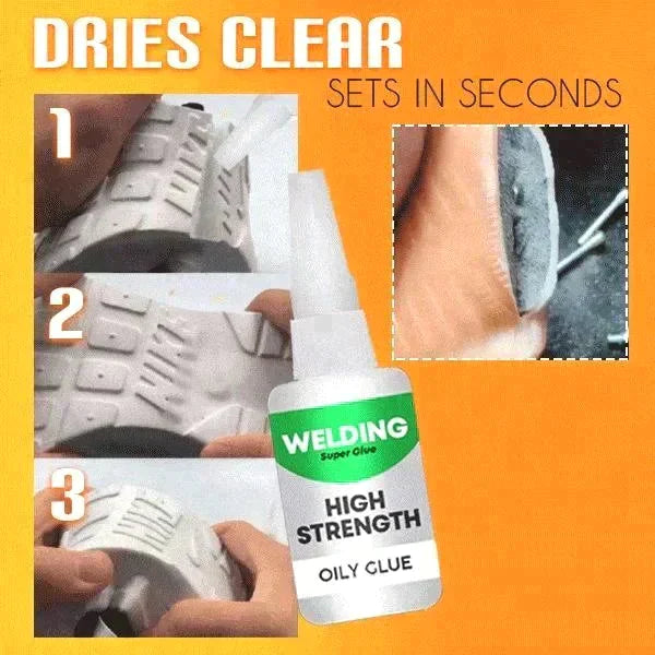 Clear-drying welding oily glue repair example