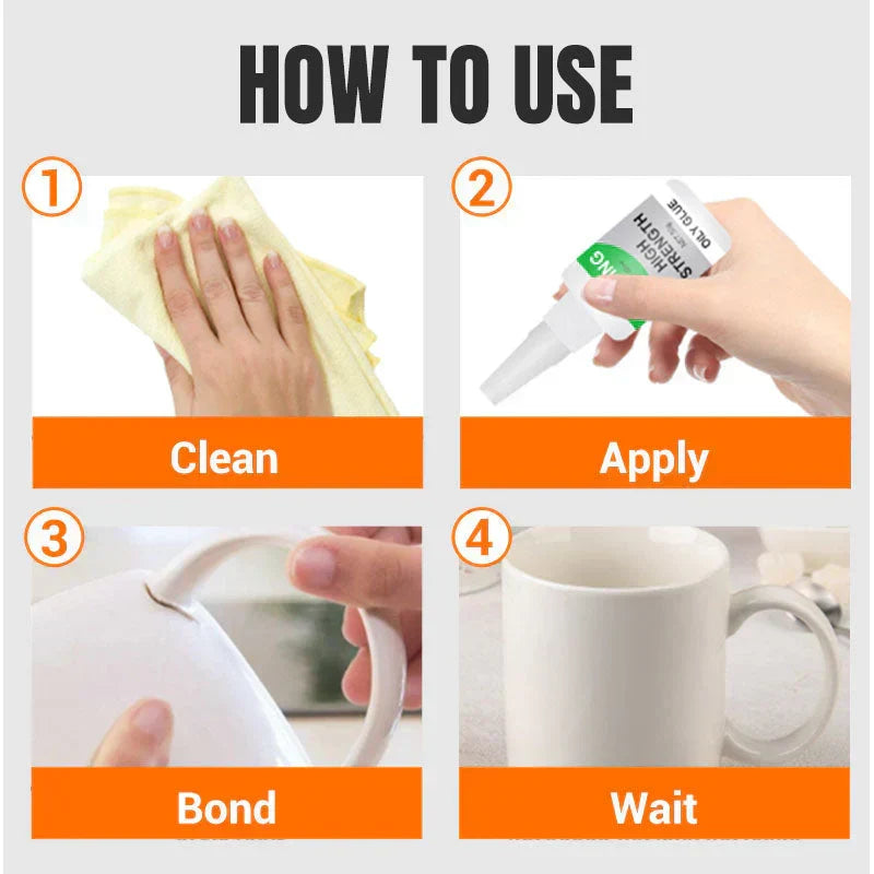 How to use welding oily glue: clean apply bond and wait