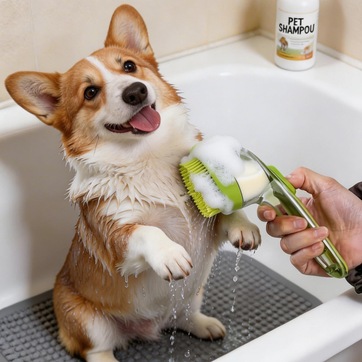 Wash, De-Shed & Massage in One Easy Bath Brush